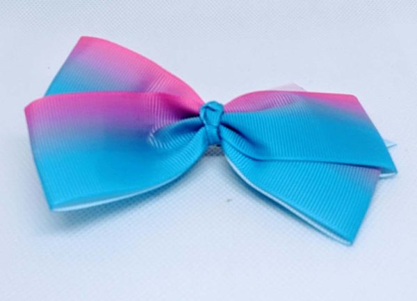 Blue Pink Ombre Hair Bow